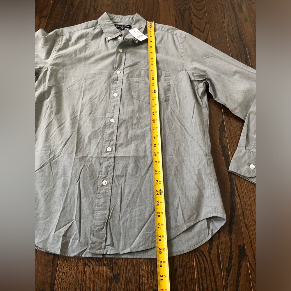 *NWT* J. Crew Men’s M Mercantile Flex Gray Long-Sleeved Button-Down Shirt - Picture 5 of 9